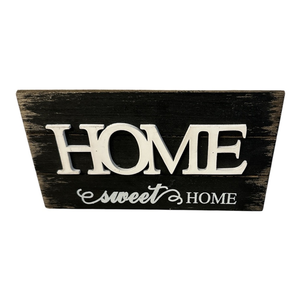 HOME Sweet Home Wooden Sign - Black & White
